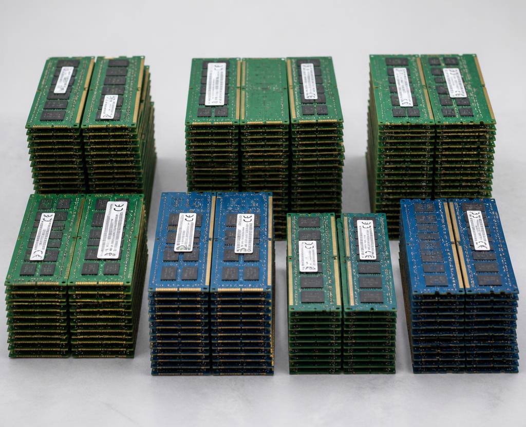 Sorted computer RAM scrap modules ready for bulk export from Pakistan